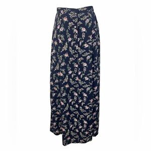 Susan Bristol Vintage 90’s Romantic Prairie Girl Floral Button Front Midi Skirt